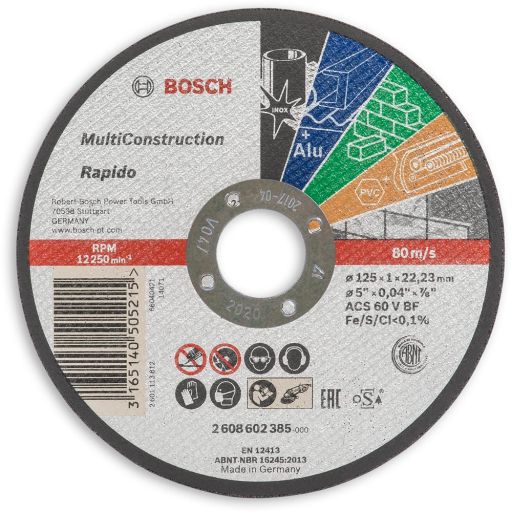 Bosch Rapido Multiconstruction Thin Cutting Discs - 125mm