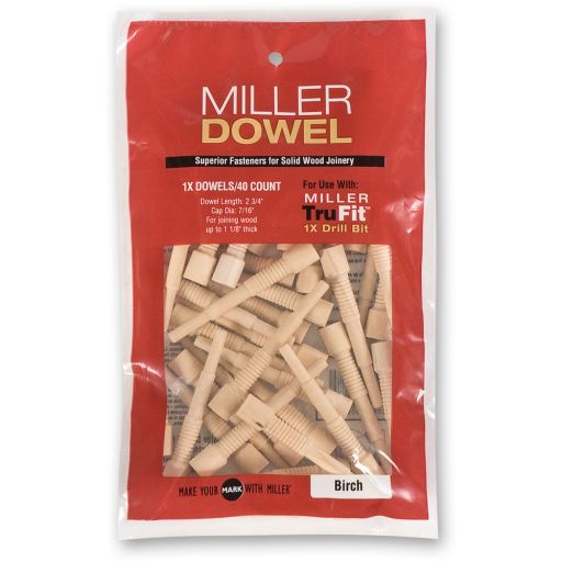 Miller Standard Dowels 1X - Birch (Pkt 40)