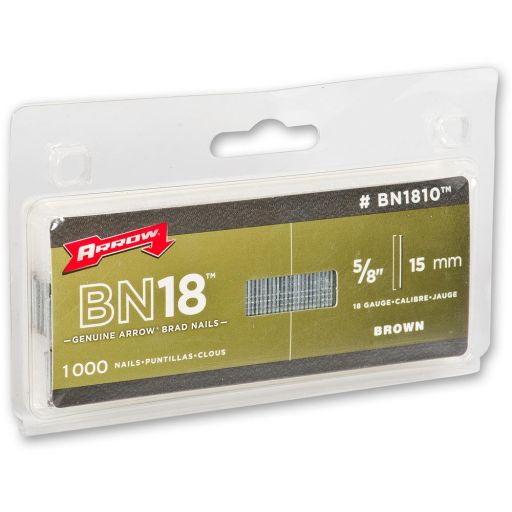 Arrow BN1810 Brads - 15mm (Pkt 1,000)