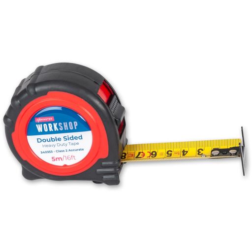 Axminster Workshop Double Sided Measuring Tape - 5m