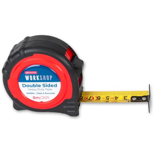 Axminster Workshop Double Sided Measuring Tape - 8m