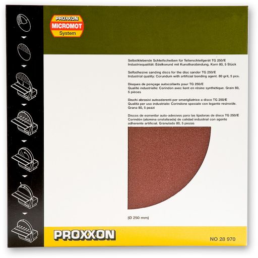 PROXXON Self Adhesive Sanding Disc 250mm (Ptk 5) - 80g