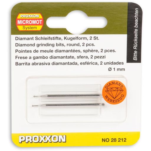 PROXXON Diamond Ball Point - 1.0mm (Pkt 2)