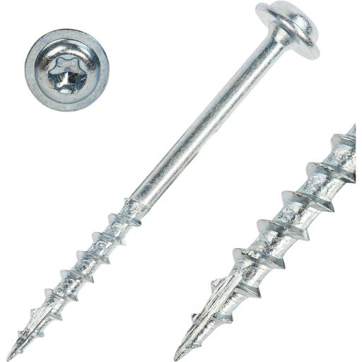 UJK Washer Head Screws T20, 4 x 50mm Coarse Thread (Qty 500)
