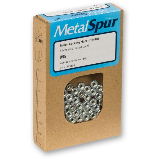 MetalSpur Nylon Locking Nuts, M8 (Qty 50)