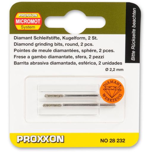 PROXXON Diamond Coated Grinding Bits, 2.2mm