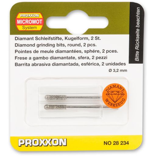 PROXXON Diamond Coated Grinding Bits, 3.2mm