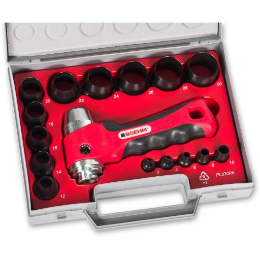 BOEHM 15 Piece Hollow Punch Set - 3 to 30mm