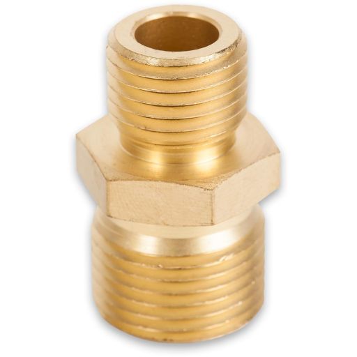 Axminster Airline Fitting Reducer 3/8" BSPT Male, 1/4" BSPT Male