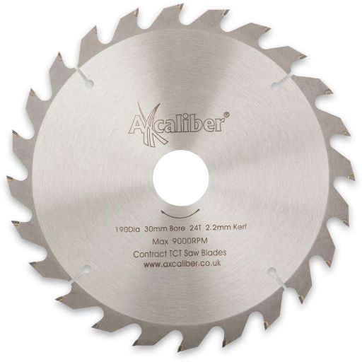 Axcaliber Contract TCT Saw Blade - 190mm x 2.2mm x 30mm 24T