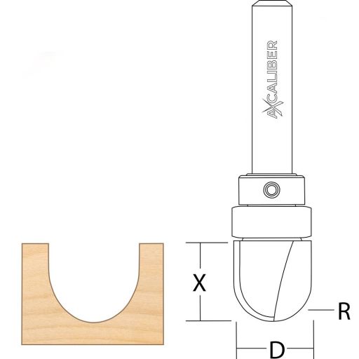 Axcaliber Bearing Guided Round Nose Cutter