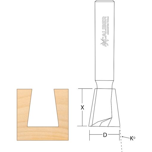 Axcaliber Stair Jig Cutter - D=14mm - S=1/2"