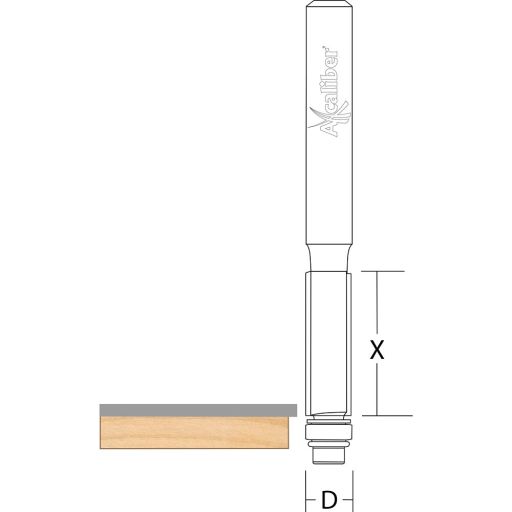Axcaliber Flush Cutter Bottom Bearing - D=9.5 - X=25.4mm - S=1/4"