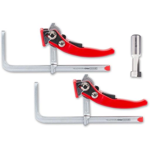 Axminster Professional Quick Lever Guide Rail Clamps & Cutter