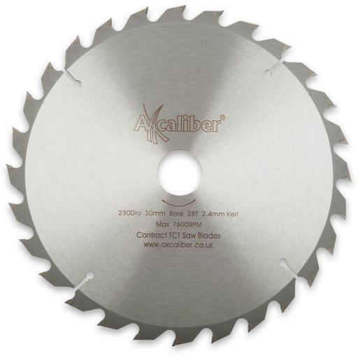 Axcaliber Contract TCT Saw Blade - 230mm x 2.2mm x 30mm 28T