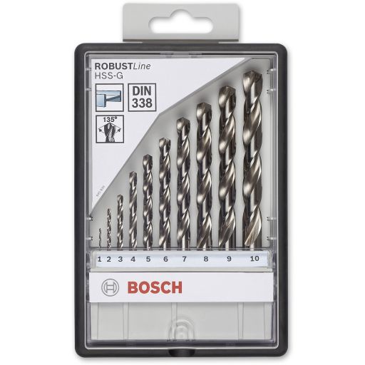 Bosch ROBUSTLine 10 Piece HSS-G Drill Bit Set