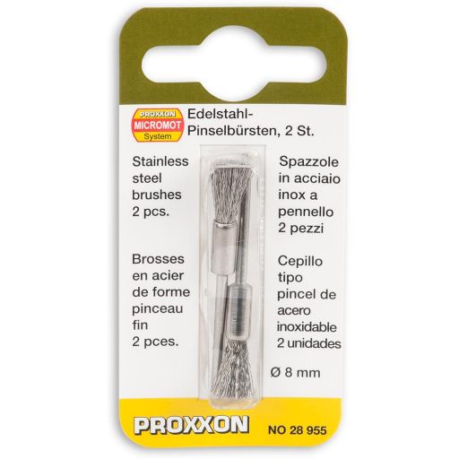 PROXXON End Wire Brush - Stainless Steel 8mm (Pkt 2)