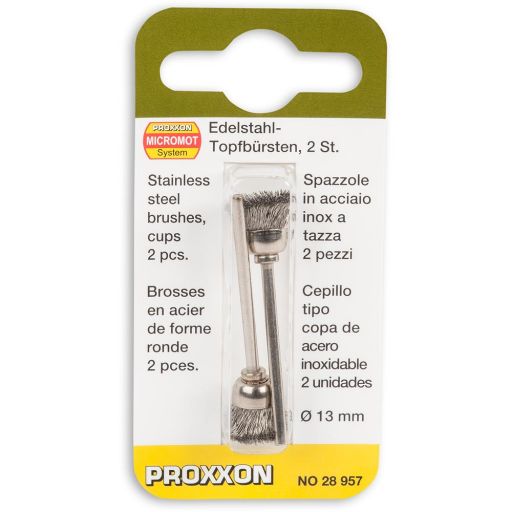 PROXXON Cup Wire Brush - Stainless Steel 13mm (Pkt 2)